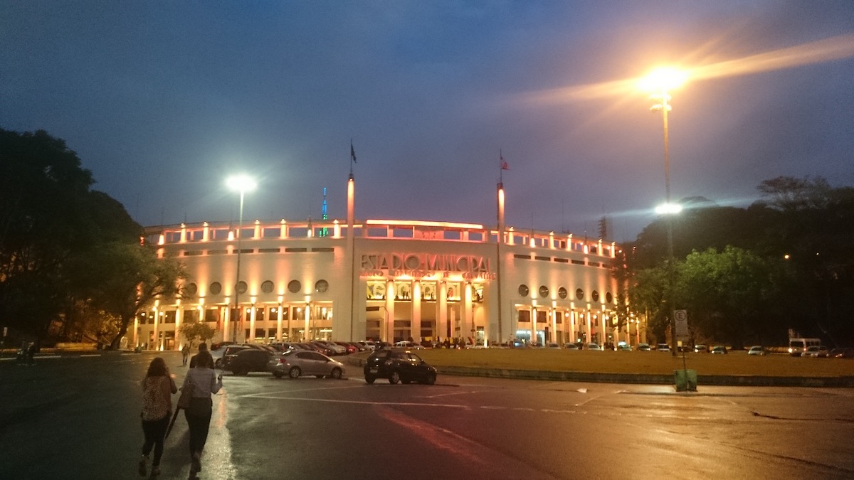 Foto del estadio Pacaembú, en Sao Paulo-Brasil.